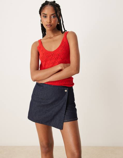 Mango – Denim-Skort in Dunkelblau - view 1