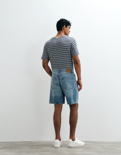Mango - Denimshorts i lys vask i afslappet pasform, 5 af 5