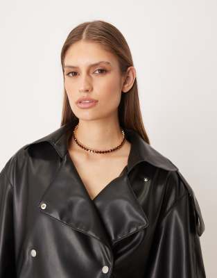 Mango Diamante Choker In Black