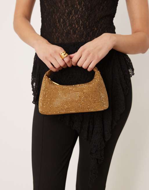 Mango diamante handbag in copper, 2 of 4