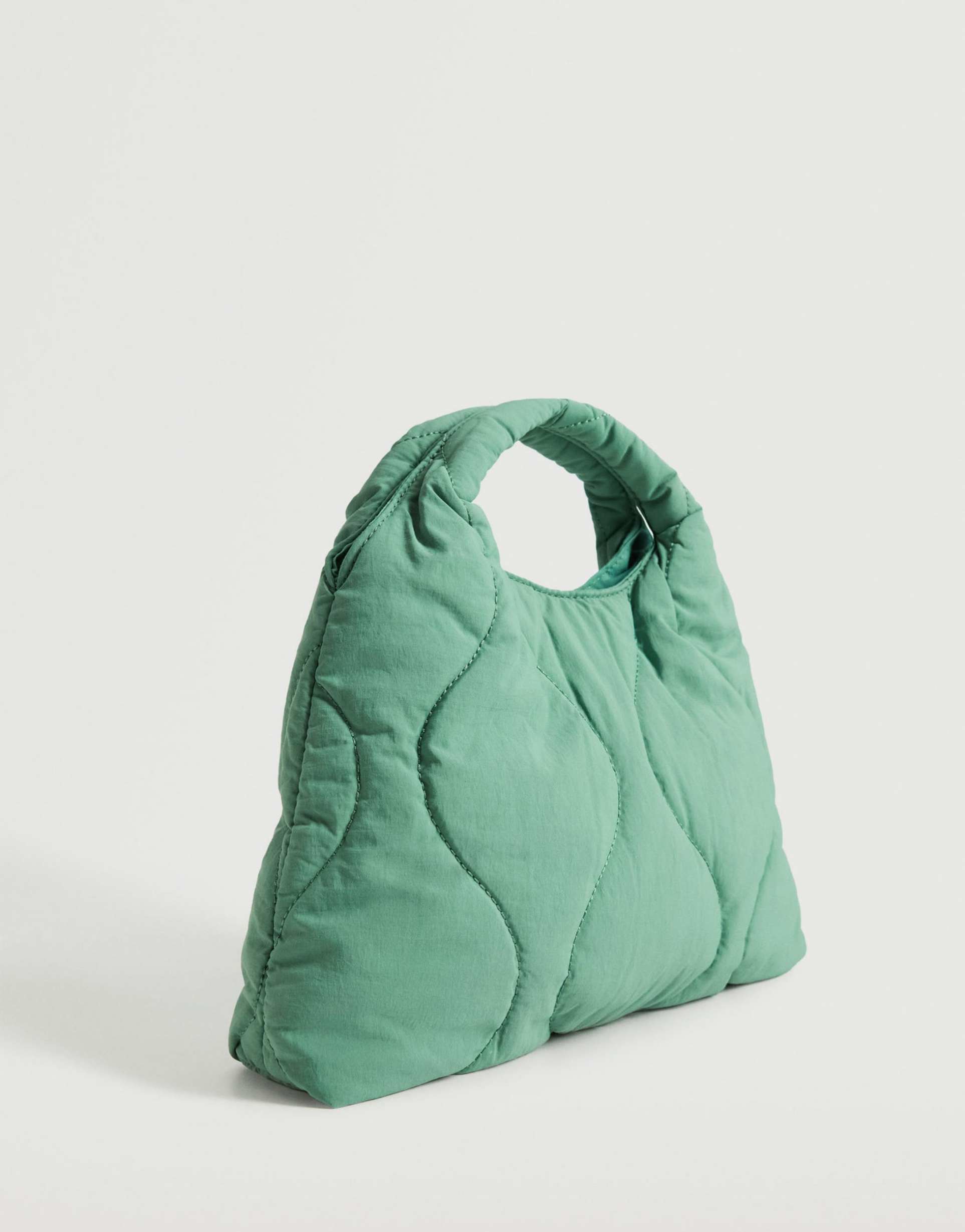 <b>Mango</b> diamond quilted tote bag in light green, 2 of 4.