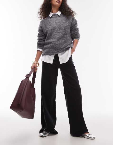 Mango - Dianap - Ruimvallende jeans van corduroy in zwart - view 1