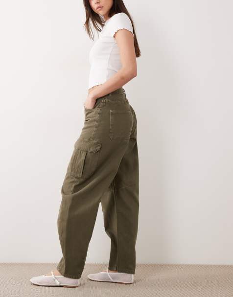 Nuovi Pantaloni Cargo Classici a Vita * con Tasche Casual a * Larga Pantaloni * da Donna