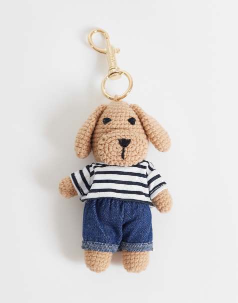 Mango dog keyring in blue - view 1