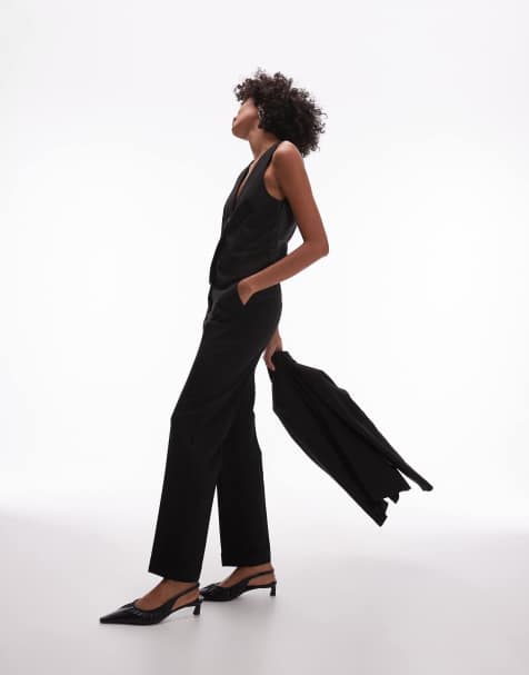 Mango suit slim trouser co-ord in black