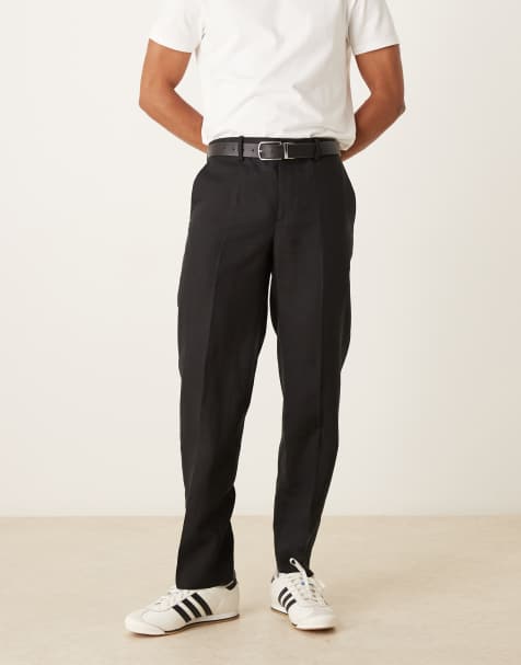 Mango tapered tailored trouser in black