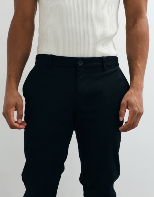 Mango dopasowane spodnie slim fit w czerni, 2 z 10