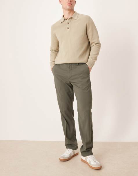 Mango tailored trouser in khaki