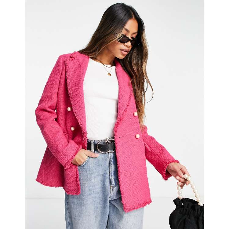 Mango pink check on sale blazer