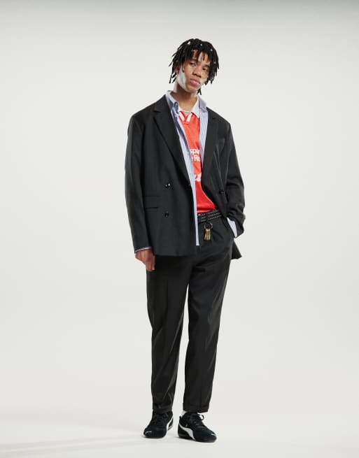 Mango - Double breasted getailleerde co-ord set in zwart
