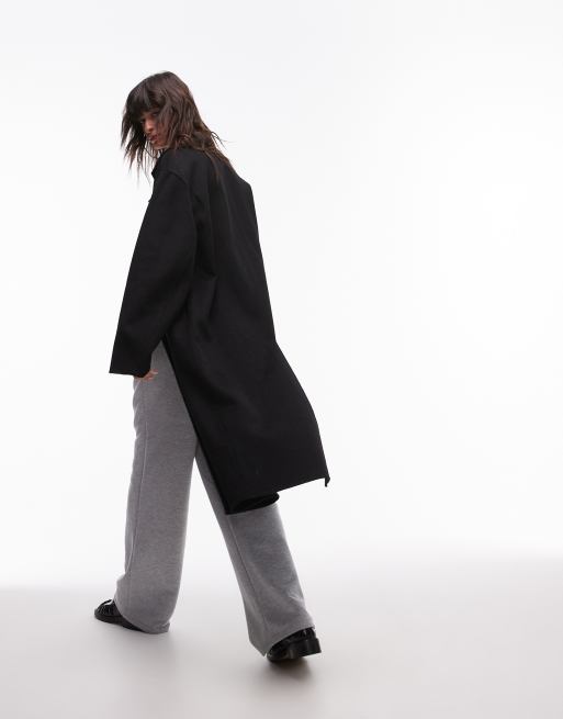 Mango double breasted maxi coat in black, 2 of 4