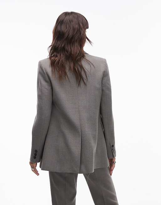 Mango double breasted oversized blazer in light gray - part Mango double breasted oversized blazer in light gray - part