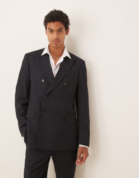 Mango double breasted slim fit suit in navy - part of a set - view 1
