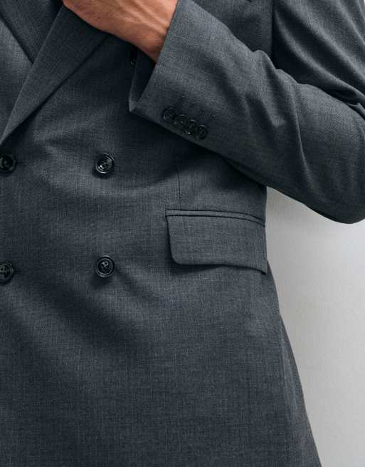 Mango double breasted suit blazer co-ord in grey, 5 of 5