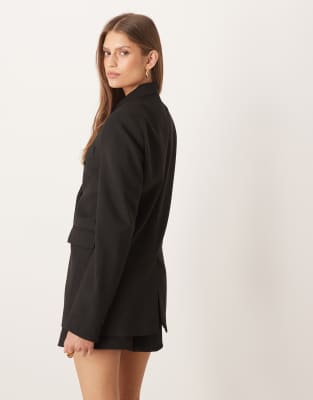 Mango Double Breasted Tailored Blazer In Animal Print