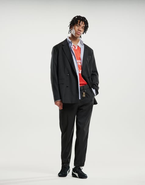 Mango double breasted tailored co-ord in black - view 1
