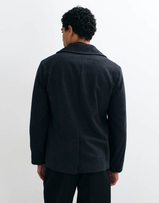 Mango double breasted tailored jacket in charcoal, 4 of 5