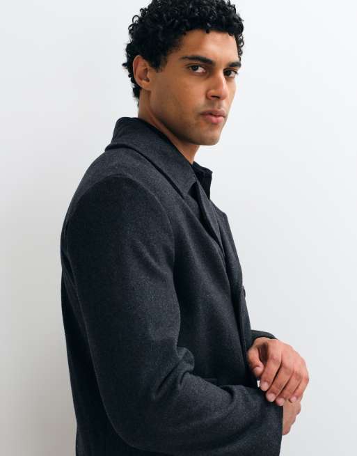 Mango double breasted tailored jacket in charcoal, 5 of 5
