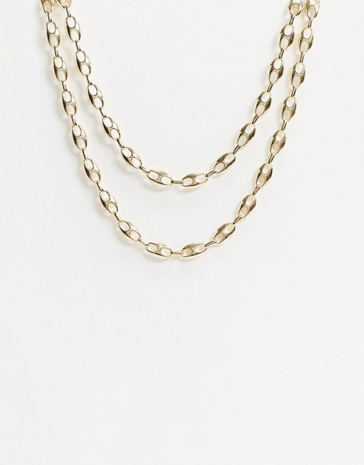 Mango double chain necklace in gold