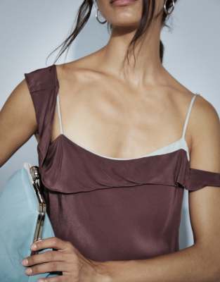 Mango Double Layer Top Co-ord In Brown