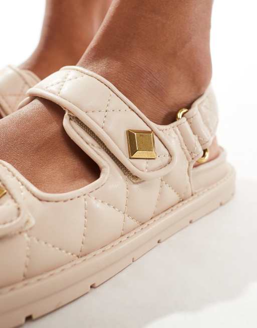 Mango double strap sandal in beige ASOS