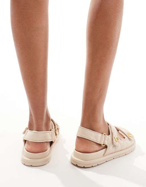 Mango double strap sandal in beige ASOS