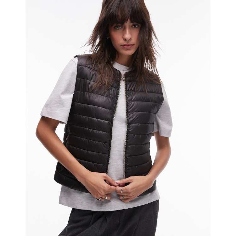 Doudoune Femme Mango Outlet Col Polo Veste Sans Manche Femme Mango