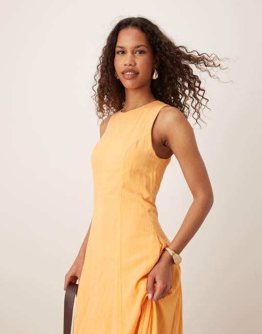 tight midi dress with slit Ribbed Knit Midi Dress