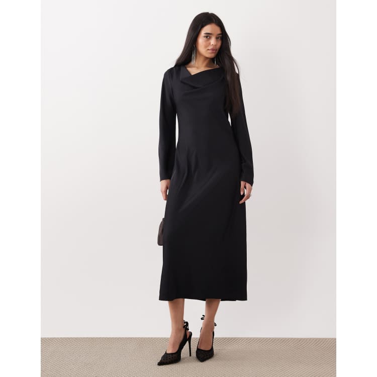 mango lace dress with draped neck MANGO - Textured Dress with draped neckline Beige