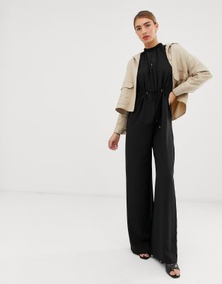 black drawstring jumpsuit