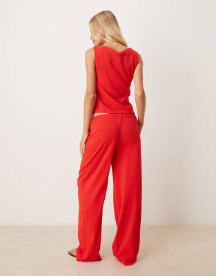 Mango Drawstring Pants In Red