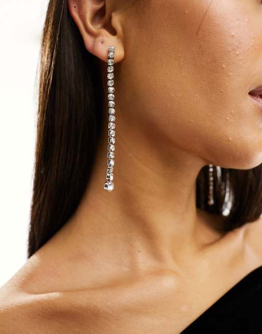 Mango drop gem earring in silver