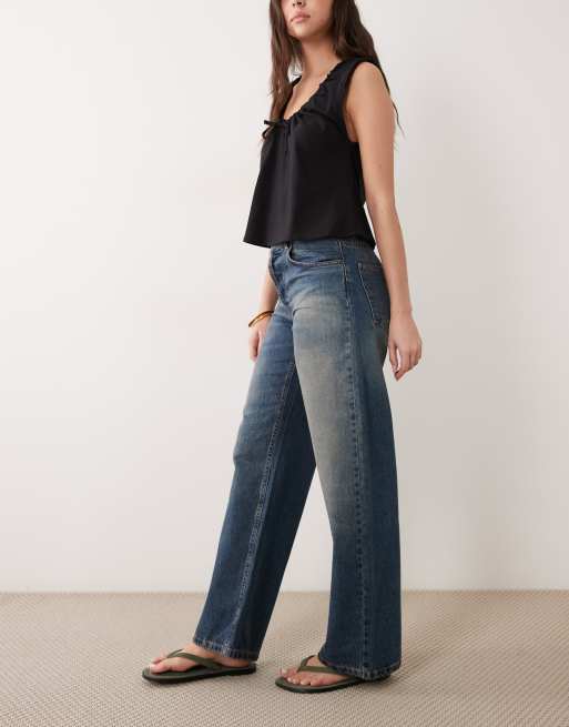 Mango - Dulce - Rechte jeans van 100% katoen in donkerblauwe wassing, 2 van 5