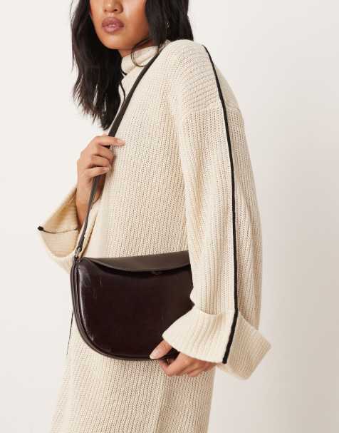 Mango - Dyb brun klassiske crossbody-taske - view 1