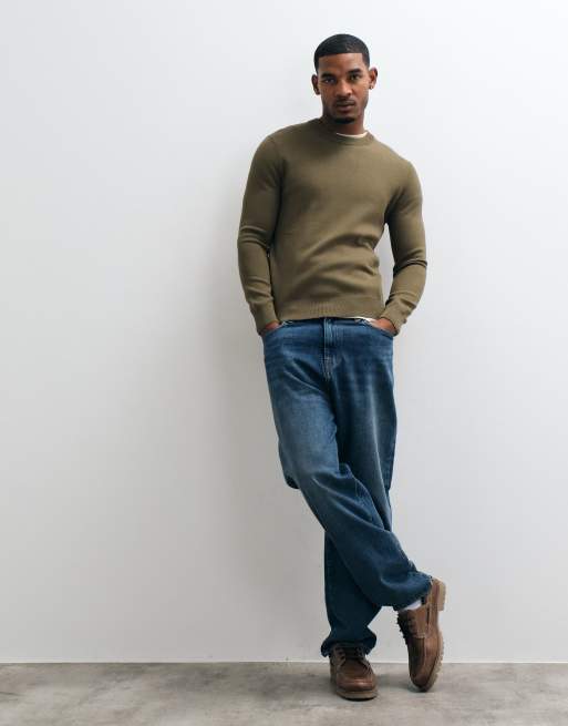 Mango dzianinowy sweter 100% wełny w kolorze khaki, 3 z 5