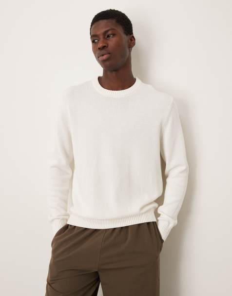 Mango round neck knitted jumper in natural
