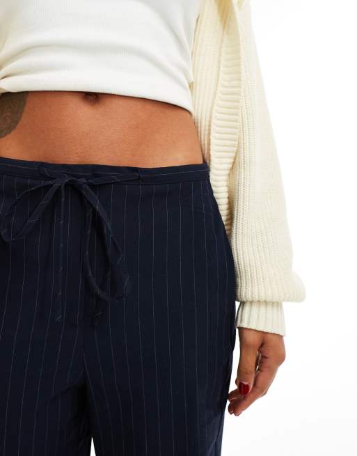 Striped tie front pants 2025