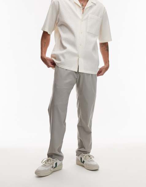 Mango elastic waist tailored pants in light green - view 1