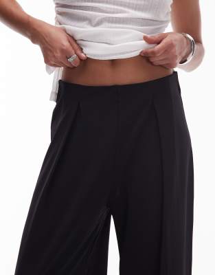 Mango High Rise Elastic Waist Slouchy Pants In Black