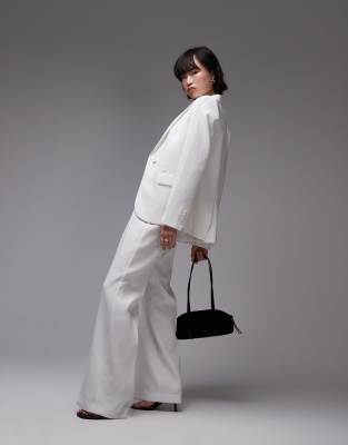 Mango Elastic Waist Zip Side Tailored Pants