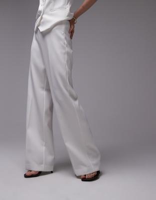MANGO ELASTIC WAIST ZIP SIDE TAILORED PANTS 