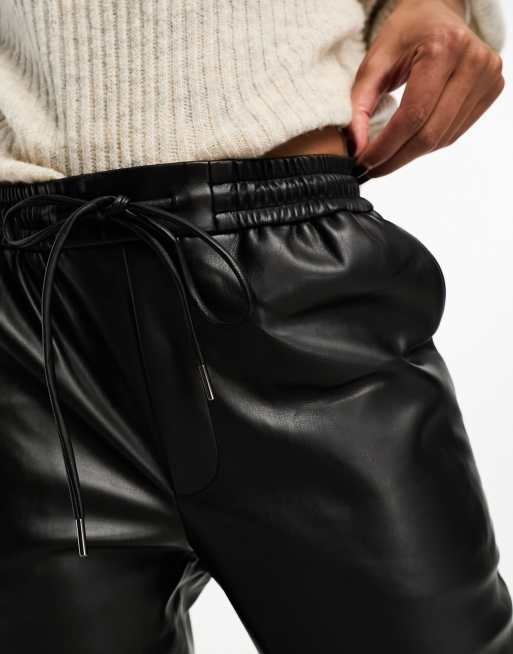 Mango leather look discount joggers