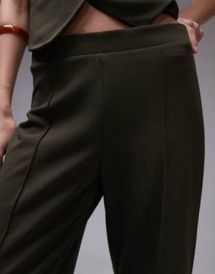 MANGO ELASTICATED WAIST STRAIGHT LEG PANTS