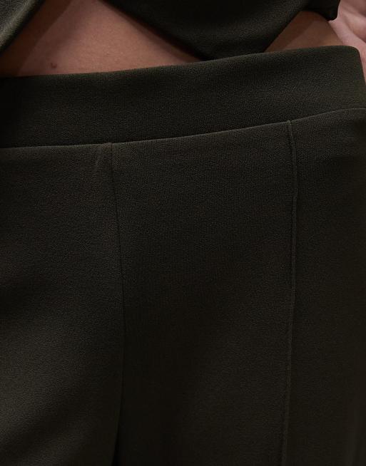 Mango elasticated waist straight leg trousers co-ord in khaki , 4 of 5