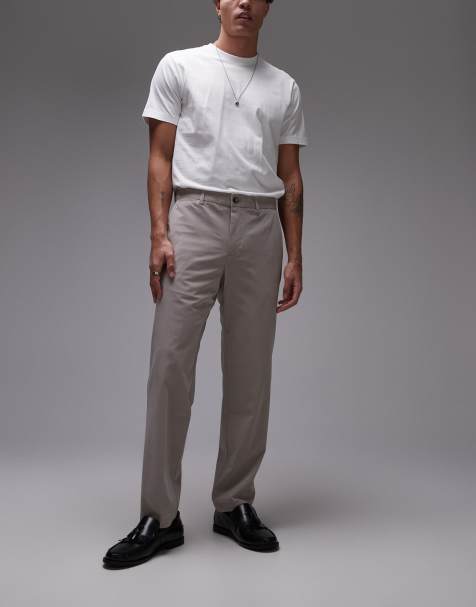 Mango elasticated waist tailored trouser in beige - view 1