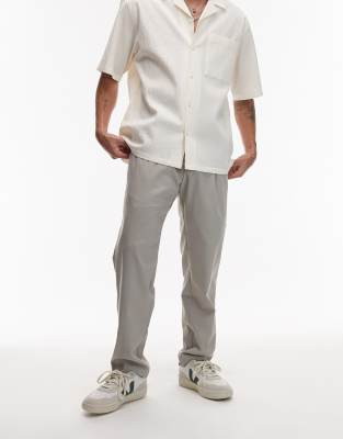 Mango Mango elasticated waist tailored trousers in light green