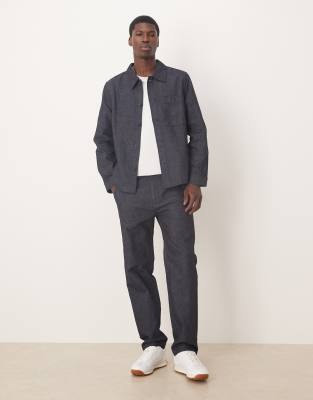 Mango Mango Electra cotton straight jean co-ord in indigo-Blue