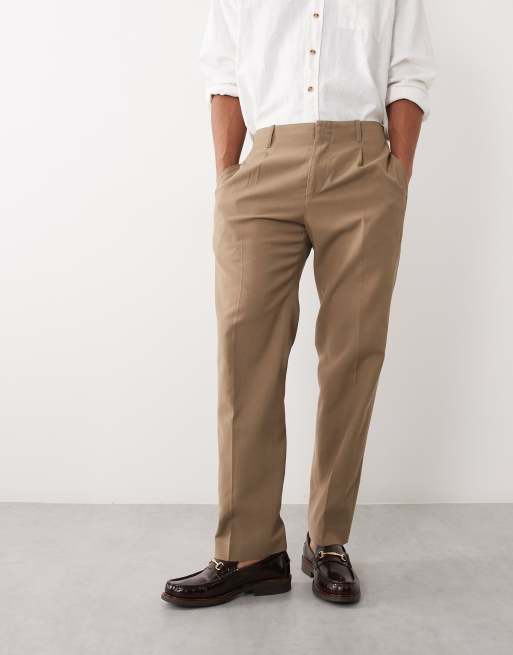 Mango – Eleganckie spodnie o prostym kroju w jasnym kolorze khaki, 2 z 5