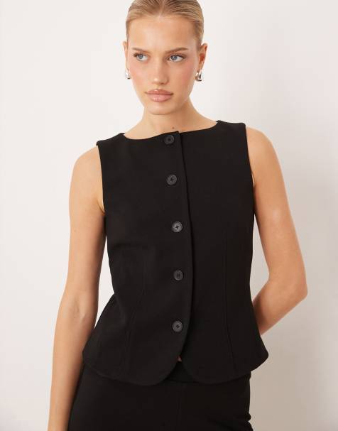 Mango - Elegant gilet in zwart, deel van co-ord set - view 1