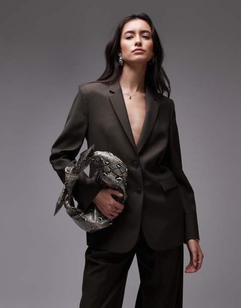 Mango - Elegante blazer in kaki met wassing, deel van co-ord set - view 1